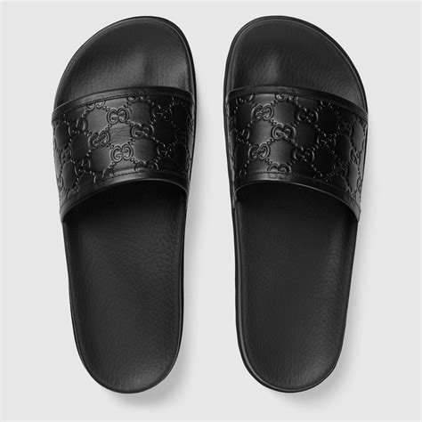 mem gucci slides|Gucci slide sandals for men.